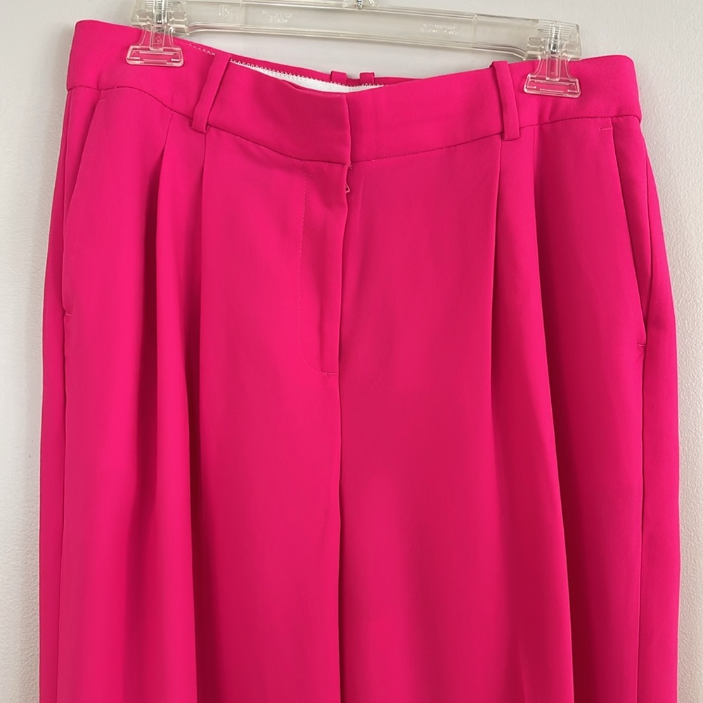 NEW! J. Crew Essential wide leg drapey BS581 neon pink pleated menswear … - Picture 3 of 11